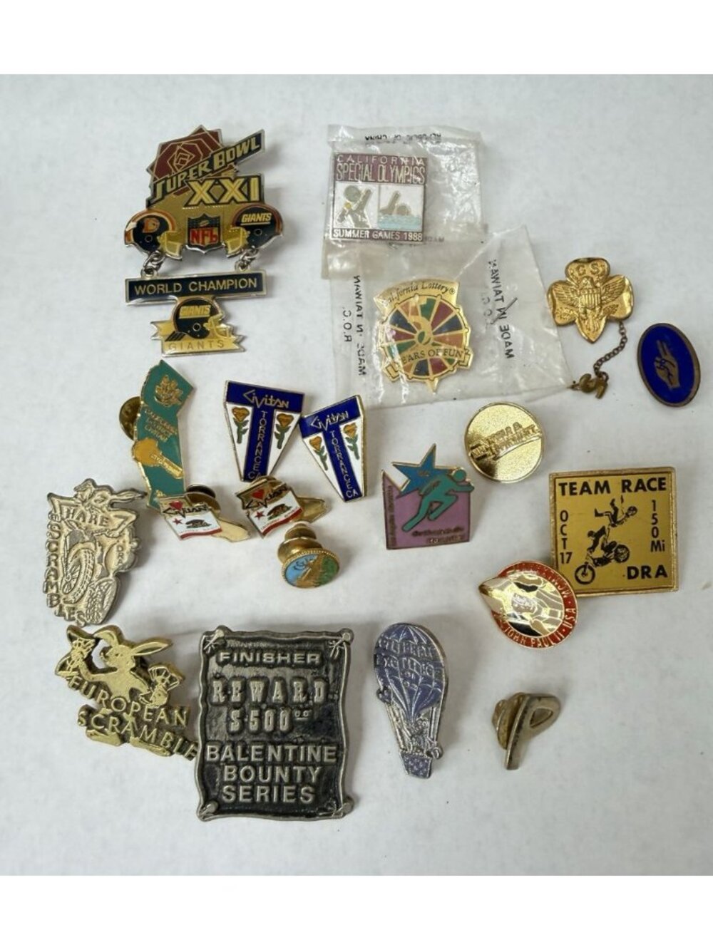 Pin Lot 20 Civitan Special Olympics California Lottery DRA Girl Scouts Elk 10kgf